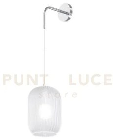 Applique regolabile cromo 1 luce vetro bianco fog 1181cr-a-bf