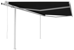 Tenda Da Sole Retrattile Automatica Con Pali 4x3 M Antracite /