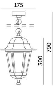Lampadario da esterno a sospensione con catena 1xE27/60W/230V IP44 bianco