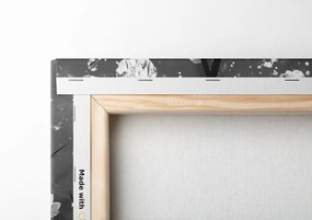 Stampa su tela – Rami dell'albero sotto la luna piena in bianco e nero