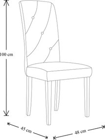 Set da 2 Sedia JERSEY in tessuto microfibra GRIGIO