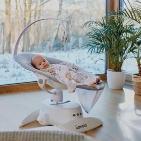Lionelo - Dondolo per bambini con melodia IRIS Grey Concrete