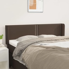 Testiera Ad Orecchio Marrone 147x16x78/88 Cm İn Similpelle /