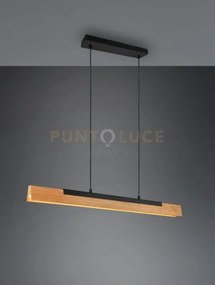 Sospensione kerala led legno naturale e metallo nero 341610132