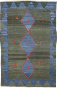 Kilim Tappeto 180x280 Blu (Iran) Annodato A Mano
