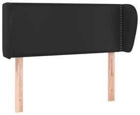 Testiera ad orecchio nera 93x23x78/88 cm in similpelle