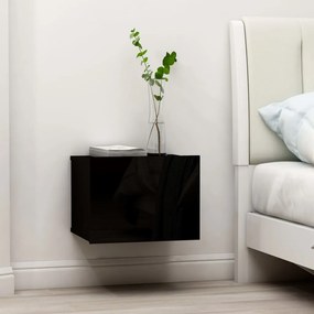 Comodino Nero 40x30x30 Cm İn Legno Multistrato /