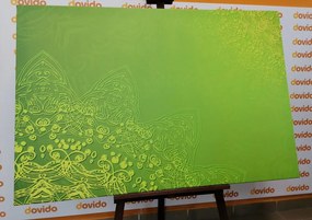 Stampa su tela – Elementi moderni di Mandala in sfumature di verde