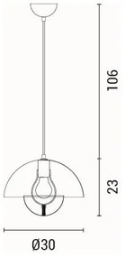Lampadario a sospensione su cavo JARDEN 1xE27/15W/230V grigio