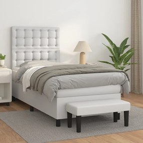 Giroletto A Molle Con Materasso Bianco 90x200 Cm İn Similpelle /