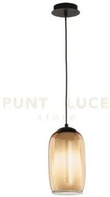 Sospensione bonnie 3 vetro ambra 1 luce attacco e27 d.15cm h.29cm