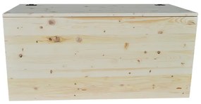 Cassapanca pouf contenitore in legno massello NATURALE cm 98