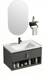 Set di mobili da bagno con lavabo River 60cm Grey