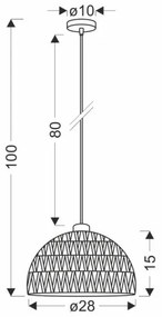 Lampadario sospeso con cavo BALLI 1xE27/40W/230V beige