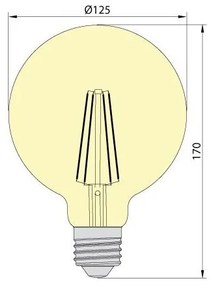 Lampadina LED LEDSTAR AMBER G125 E27/8W/230V 2200K