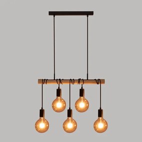 Atmosphera - Lampadario a sospensione con filo JAKE 5xE27/40W/230V pino