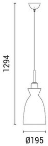 Lampadario a sospensione con filo 1xE27/15W/230V bianco diametro 19,5 cm