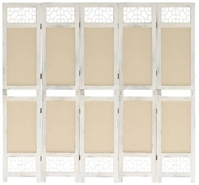 Divisorio A 5 Pannelli Crema 175x165 Cm İn Tessuto /