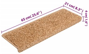 Tappetini per Scale 10 pz 65x21x4 cm Beige