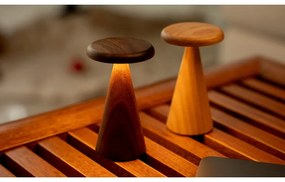 Lampada da tavolo LED colore naturale scuro con paralume in legno (altezza totale 21 cm) Sylva – Gingko