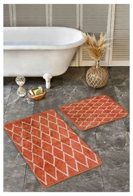 Set di tappetini per il bagno color terracotta in velluto 2 pz 60x100 cm – Mila Home