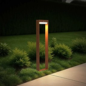 Paletto da giardino Solare Corten con Sensore di Mov. 80cm serie VELA Colore Bianco Naturale 4.000K