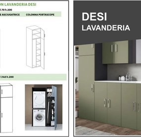 Anta per mobile lavanderia grigio carbone L 35 x H 110 x Sp 1.8 cm