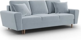 Divano azzurro allungabile e con contenitore con rivestimento in velluto 235 cm Kyoto – Cosmopolitan Design