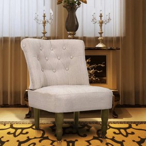 Sedia Francese İn Tessuto Crema /