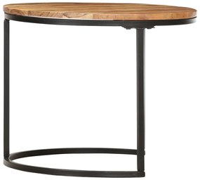 Tavolini impilabili 3 pz in legno massello di acacia