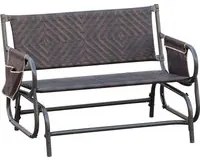 Panchina a Dondolo 2 Posti da Giardino 122x75x88 cm in Rattan Marrone