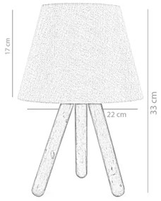 Lampada da tavolo WOOD 1xE27/60W/230V blu