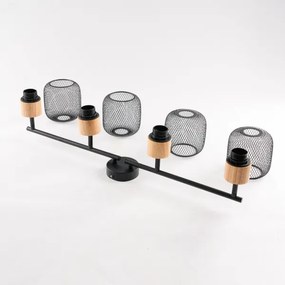 Brilagi - Faretto BASKLITE 4xE27/15W/230V legno di caucciù/nero