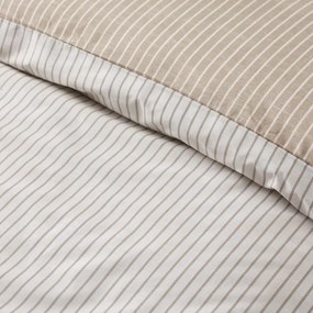 Set copripiumino e federa bianco e beige per letto singolo 135x200 cm Oxford Pinstripe – Catherine Lansfield