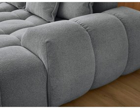 Divano angolare grigio scuro allungabile e con contenitore (penisola a sinistra/a U) con rivestimento in ciniglia Everest – Bobochic Paris