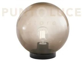 Lumetto polly sfera grigio montatura nera 1 luce attacco e27 ip44 2...