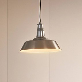 Lampada a sospensione Lindby Laylan, nichel/bianco, Ø 36 cm, metallo