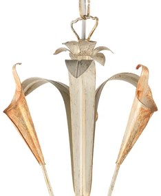 ONLI - Lampadario a sospensione con catena LUCREZIA 5xE14/6W/230V color crema