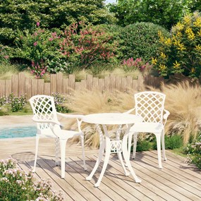 Set Da Bistrot 3 Pz İn Alluminio Pressofuso Bianco /