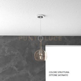 Sosp. ottone sat. 1 luce piccola ambra 1155os-sp-am