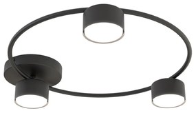 Plafoniera Moderna Zeus Acciaio Nero 3 Luci Gx53 Ip20