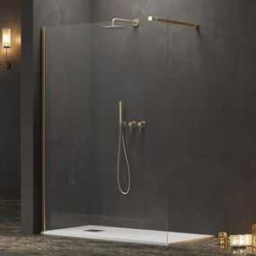 Doccia walkin 140cm con profilo finitura oro satinato | KW-100G - KAMALU
