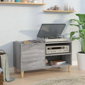 Mobile Porta Dischi Grigio Sonoma 84,5x38x48 Legno Multistrato /