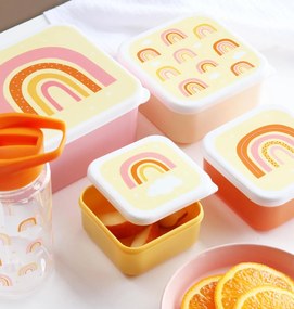 A Little Lovely Company - set di quattro scatole merenda - arcobaleno