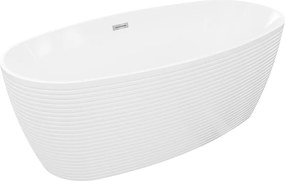 Mexen Lira vasca da bagno indipendente modello 170 x 80 cm, bianca, troppo pieno cromato - 52831708000-01