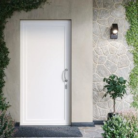 Portoncino d'ingresso DOLCETTI in Pvc con pannello liscio L 90 x H 210 cm in PVC bianco, apertura spingere a destra, falso telaio non incluso