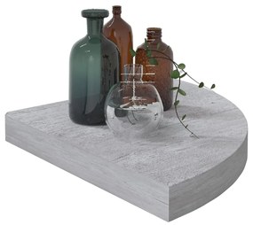 Mensole angolari 2pz grigio cemento 35x35x3,8 cm in mdf