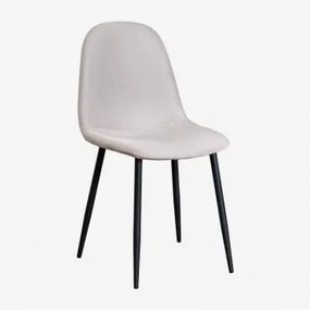 Confezione da 4 sedie da pranzo Glamm Nero & Lino Marrone Moka - Sklum