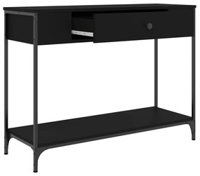 Tavolino consolle nero 100x34,5x75 cm in legno multistrato