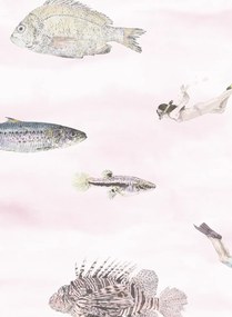 Sian Zeng Carta da parati Classic Fish - Pink